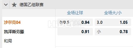 德乙 11/30 01:30  沙尔克04  -  凯泽斯劳滕