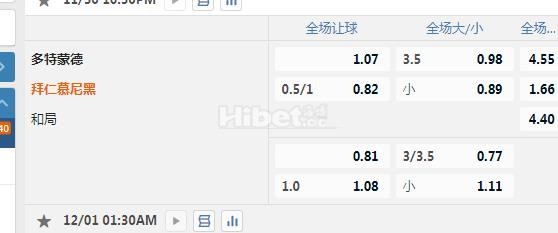 德甲 1：30 多特VS拜仁