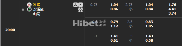 德乙 11-30 20:00 科隆VS汉诺威96