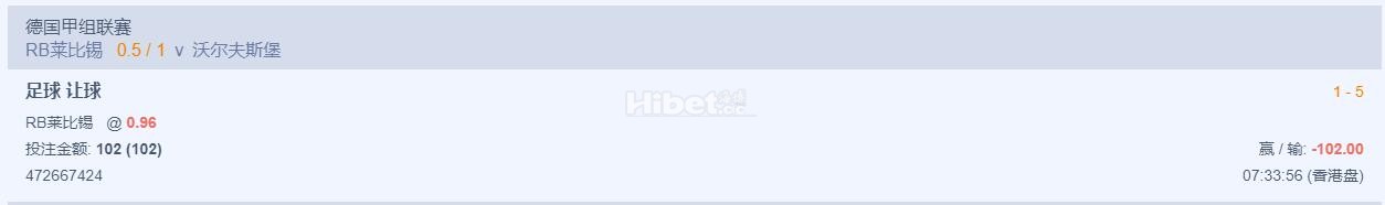 德甲莱比锡的盘口是死翘翘了