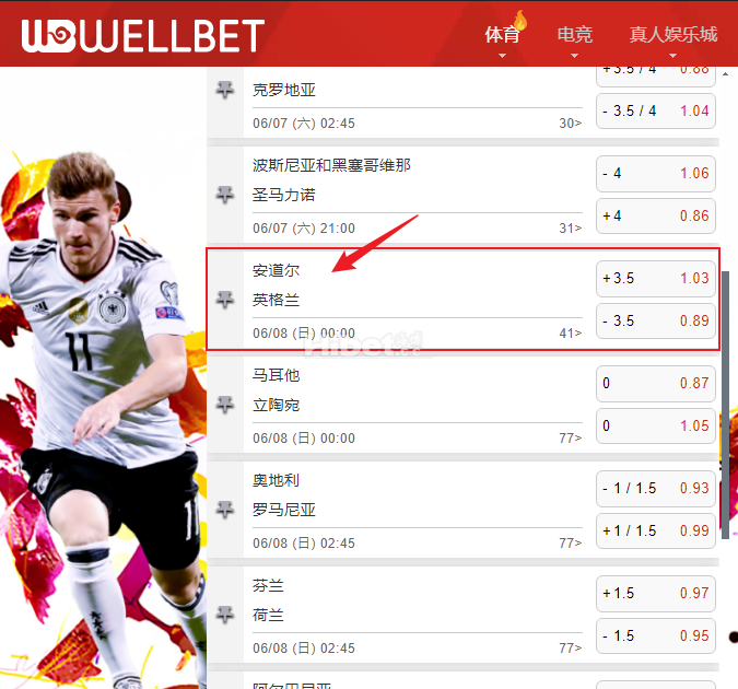 【WELLBET吉祥坊】世界杯 - 欧洲资格赛 安道尔vs英格兰(英格兰-3.5)