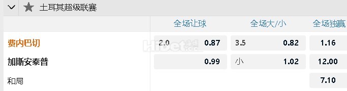 土超 费内巴切 VS 加济安泰